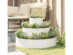 Maceta para Jardín | Jardinera | Macetero Blanco 90 x 90 x 20 cm Acero