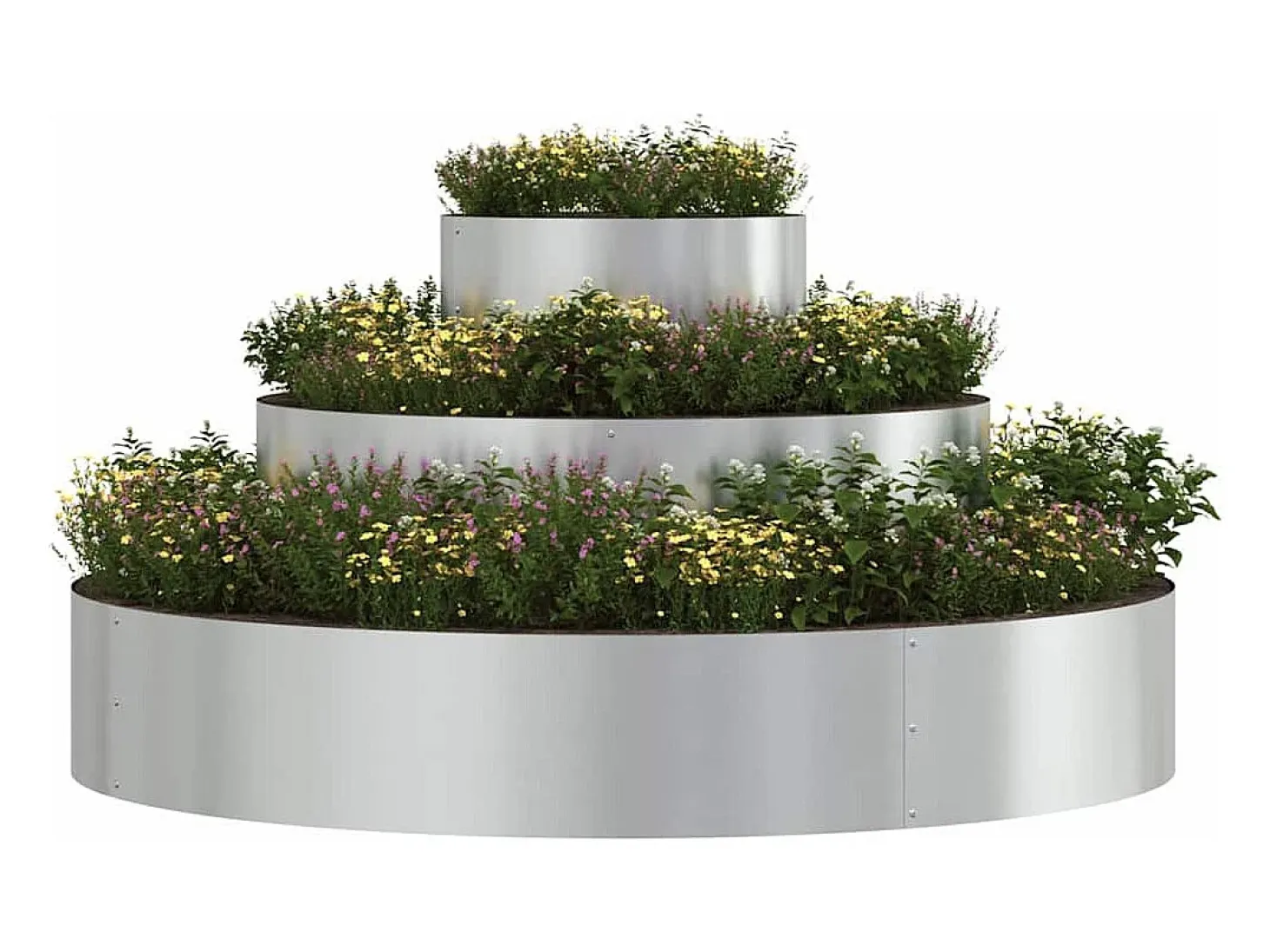 Maceta para Jardín | Jardinera | Macetero Plateado 120 x 120 x 20 cm Acero galvanizado