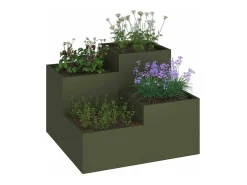 Maceta para Jardín | Jardinera | Macetero Verde oliva 100 x 100 x 60 cm Acero