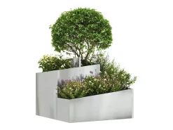 Maceta para Jardín | Jardinera | Macetero Plateado 60 x 60 x 50 cm Acero galvanizado