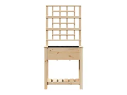 Maceta para Jardín | Jardinera | Macetero con estante Beige 71 x 38 x 152 cm