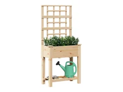 Maceta para Jardín | Jardinera | Macetero con estante Beige 71 x 38 x 152 cm