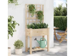 Maceta para Jardín | Jardinera | Macetero con estante Beige 71 x 38 x 152 cm