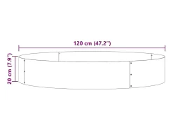 Maceta para Jardín | Jardinera | Macetero Plateado 120 x 120 x 20 cm Acero galvanizado