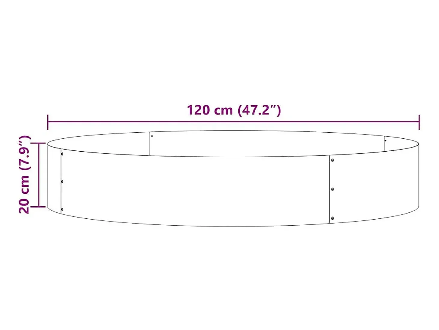 Maceta para Jardín | Jardinera | Macetero Plateado 120 x 120 x 20 cm Acero galvanizado