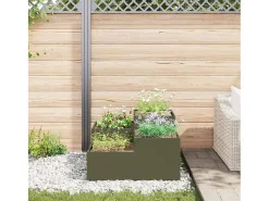 Maceta para Jardín | Jardinera | Macetero Verde oliva 100 x 100 x 48 cm Acero