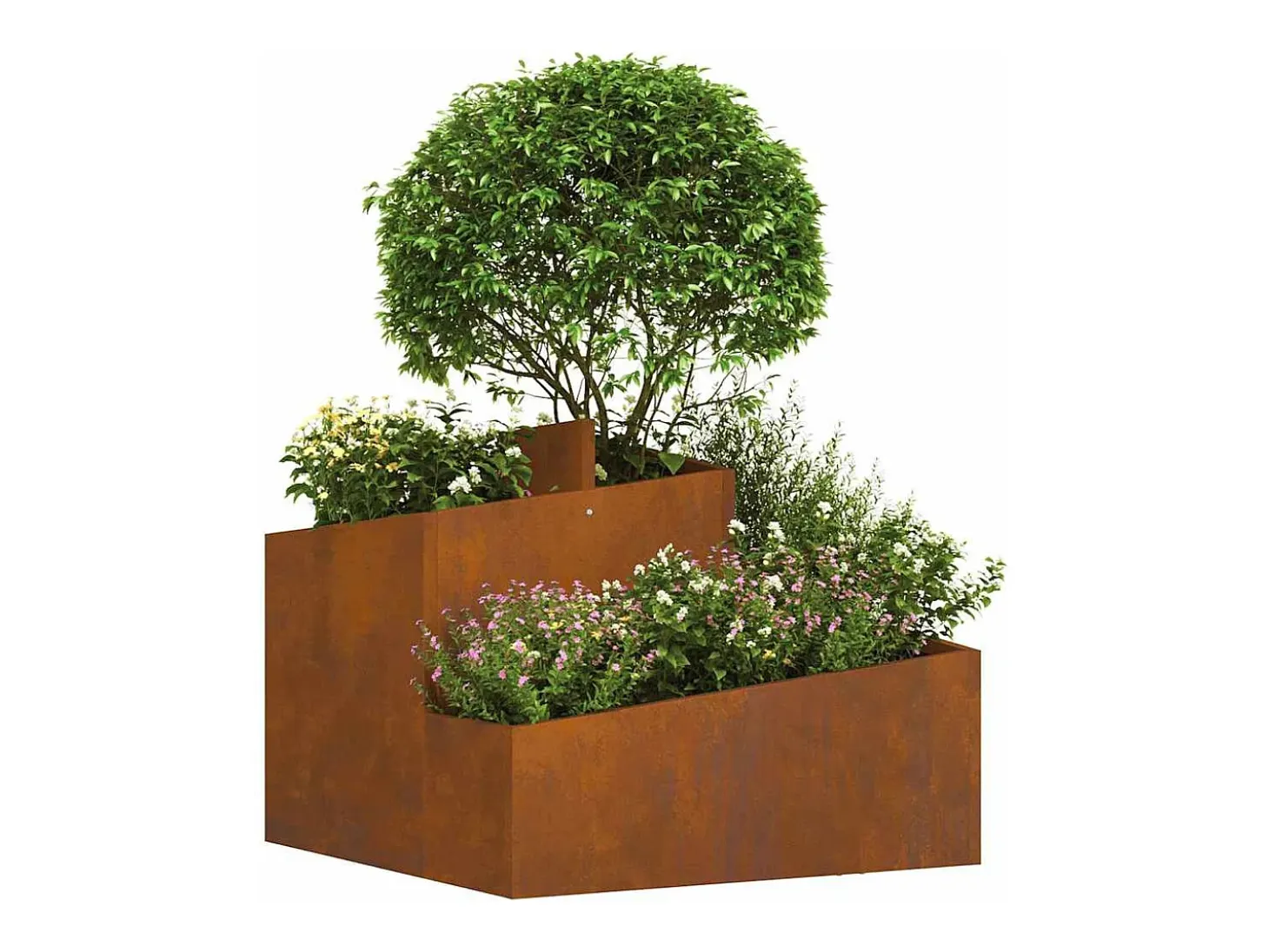 Maceta para Jardín | Jardinera | Macetero Marrón 60 x 60 x 50 cm Acero oxidado
