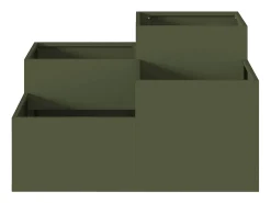 Maceta para Jardín | Jardinera | Macetero Verde oliva 80 x 80 x 48 cm Acero