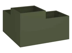 Maceta para Jardín | Jardinera | Macetero Verde oliva 80 x 80 x 48 cm Acero