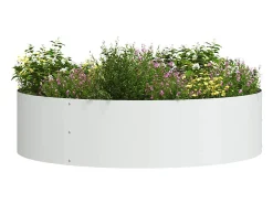 Maceta para Jardín | Jardinera | Macetero Blanco 80 x 80 x 20 cm Acero