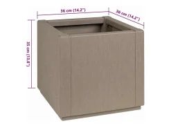 Maceta para Jardín | Jardinera | Macetero Gris 36 x 36 x 35 cm Polipropileno