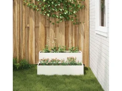 Maceta para Jardín | Jardinera | Macetero Blanco 100 x 60 x 45 cm Acero