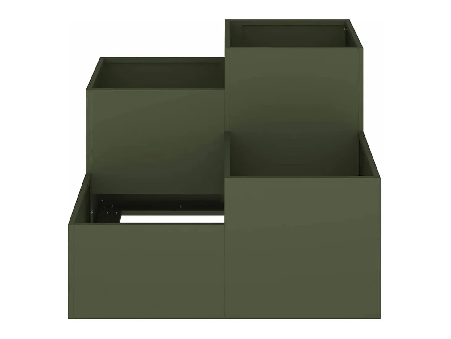 Maceta para Jardín | Jardinera | Macetero Verde oliva 80 x 80 x 60 cm Acero
