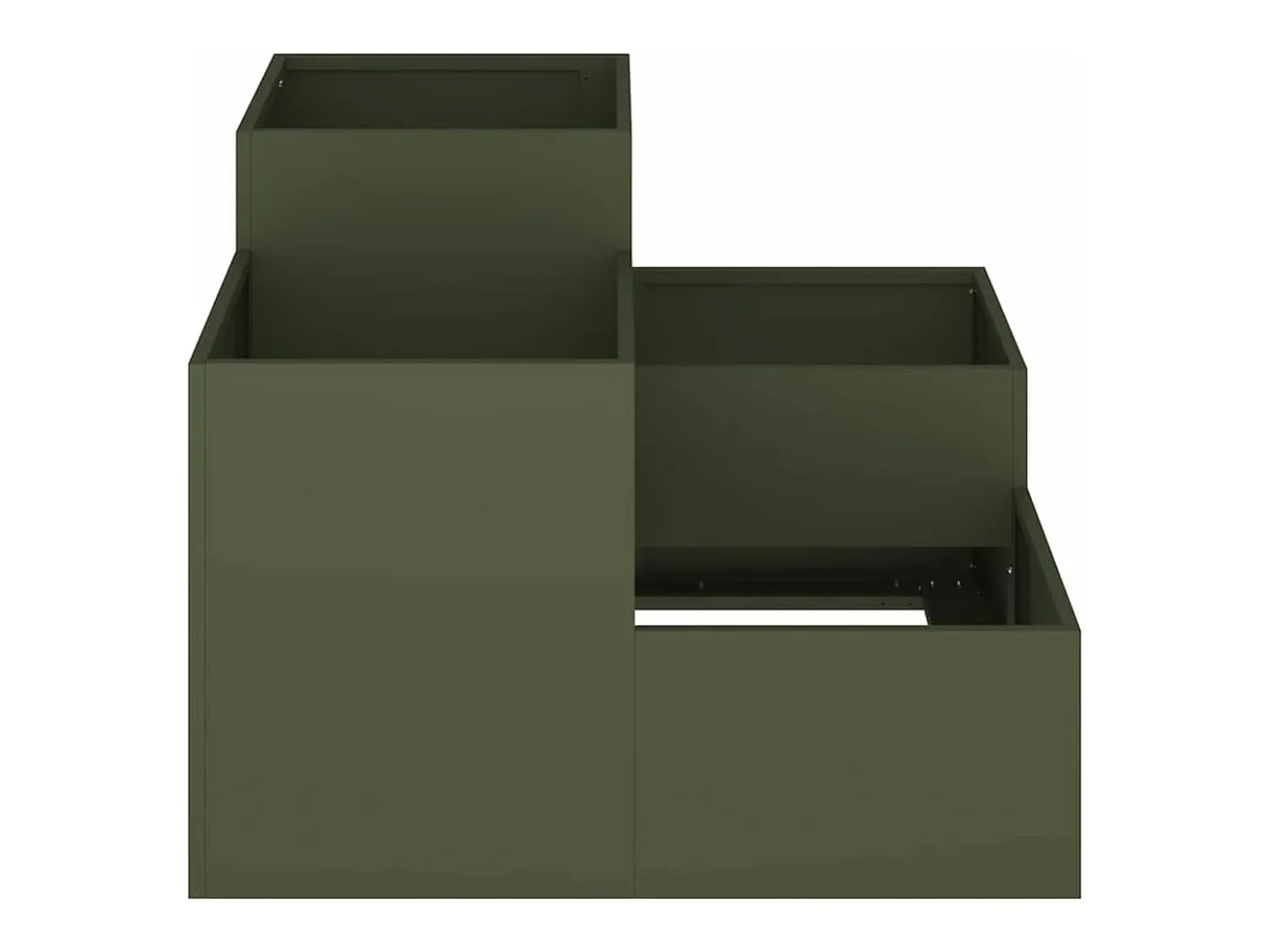 Maceta para Jardín | Jardinera | Macetero Verde oliva 80 x 80 x 60 cm Acero