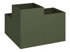 Maceta para Jardín | Jardinera | Macetero Verde oliva 80 x 80 x 60 cm Acero