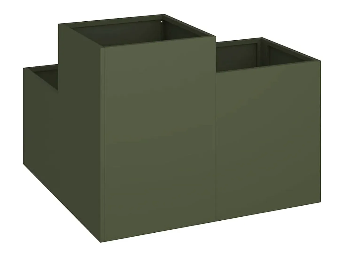 Maceta para Jardín | Jardinera | Macetero Verde oliva 80 x 80 x 60 cm Acero