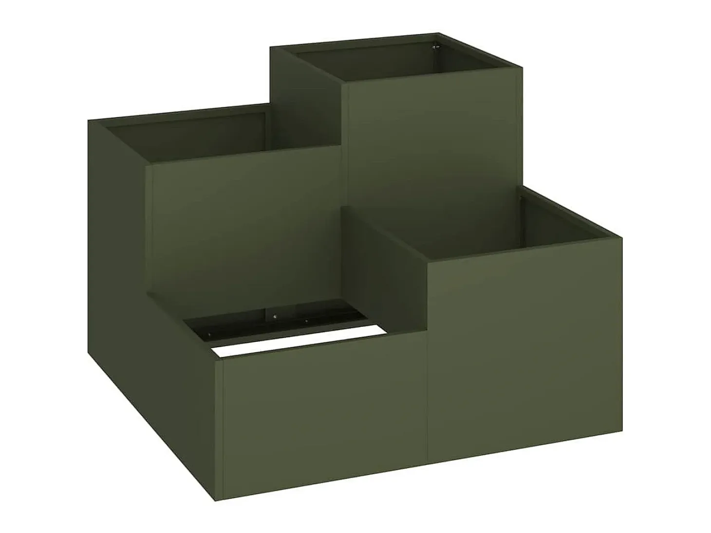 Maceta para Jardín | Jardinera | Macetero Verde oliva 80 x 80 x 60 cm Acero