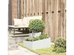 Maceta para Jardín | Jardinera | Macetero Blanco 60 x 60 x 50 cm Acero