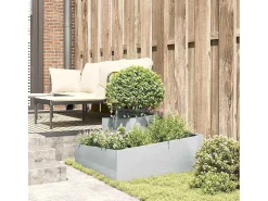 Maceta para Jardín | Jardinera | Macetero Plateado 80 x 80 x 50 cm Acero galvanizado