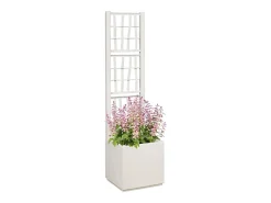 Maceta para Jardín | Jardinera | Macetero Blanco 36 x 36 x 140 cm Polipropileno
