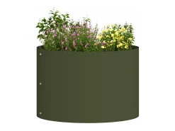 Maceta para Jardín | Jardinera | Macetero Verde oliva 30 x 30 x 20 cm Acero