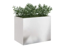Maceta para Jardín | Jardinera | Macetero Plateado 50 x 32 x 40 cm Acero inoxidable