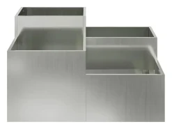 Maceta para Jardín | Jardinera | Macetero Plateado 100 x 100 x 48 cm Acero galvanizado