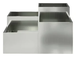 Maceta para Jardín | Jardinera | Macetero Plateado 100 x 100 x 48 cm Acero galvanizado