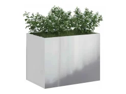 Maceta para Jardín | Jardinera | Macetero Plateado 50 x 32 x 40 cm Acero galvanizado