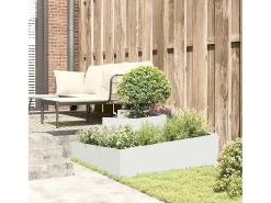 Maceta para Jardín | Jardinera | Macetero Blanco 100 x 100 x 50 cm Acero