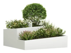 Maceta para Jardín | Jardinera | Macetero Blanco 100 x 100 x 50 cm Acero
