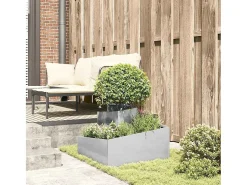 Maceta para Jardín | Jardinera | Macetero Plateado 60 x 60 x 50 cm Acero inoxidable