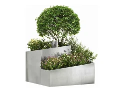 Maceta para Jardín | Jardinera | Macetero Plateado 60 x 60 x 50 cm Acero inoxidable