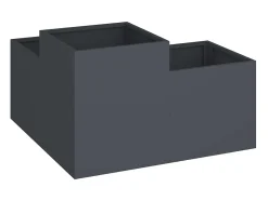 Maceta para Jardín | Jardinera | Macetero Antracita 80 x 80 x 48 cm Acero