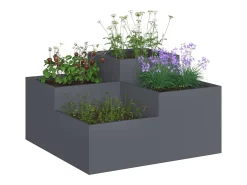Maceta para Jardín | Jardinera | Macetero Antracita 80 x 80 x 48 cm Acero