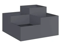 Maceta para Jardín | Jardinera | Macetero Antracita 80 x 80 x 48 cm Acero