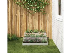Maceta para Jardín | Jardinera | Macetero Plateado 90 x 90 x 35 cm Acero inoxidable
