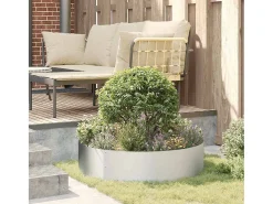 Maceta para Jardín | Jardinera | Macetero Plateado 80 x 80 x 20 cm Acero galvanizado