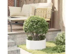 Maceta para Jardín | Jardinera | Macetero Blanco 40 x 40 x 20 cm Acero