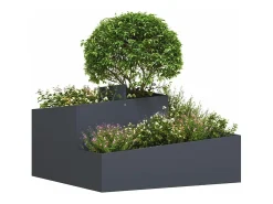Maceta para Jardín | Jardinera | Macetero Antracita 80 x 80 x 50 cm