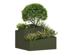 Maceta para Jardín | Jardinera | Macetero Verde oliva 60 x 60 x 50 cm Acero