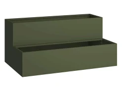 Maceta para Jardín | Jardinera | Macetero Verde oliva 100 x 60 x 45 cm Acero