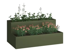 Maceta para Jardín | Jardinera | Macetero Verde oliva 100 x 60 x 45 cm Acero