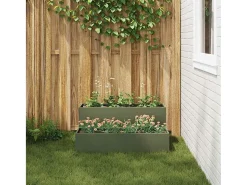 Maceta para Jardín | Jardinera | Macetero Verde oliva 100 x 60 x 45 cm Acero