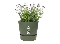 Maceta redonda 25 - Exterior Ø 24,48 x 23,31 cm - Verde hoja