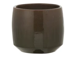 Macetero borde cerámica verde Alt. 16 cm