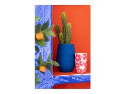 Macetero de cerámica azul 22*19*30 cm