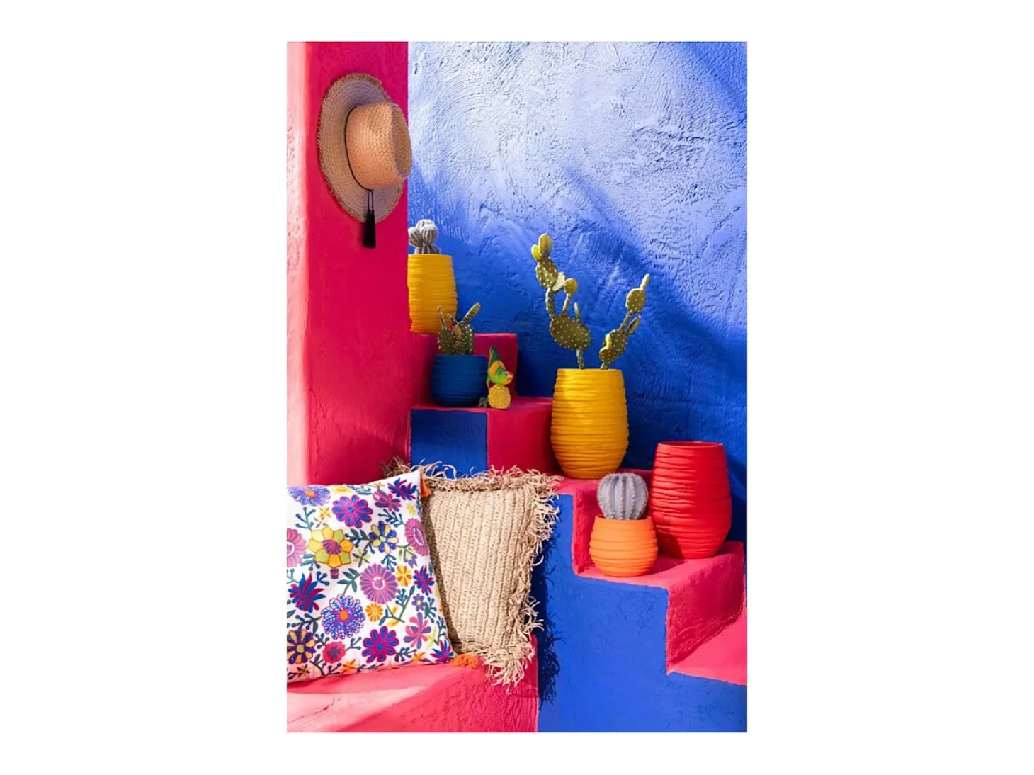Macetero de cerámica azul 50*44*60 cm