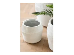 Macetero de cerámica blanco 50.5x50.5x49.5 cm (juego de 3)