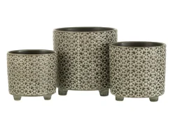 Macetero de cerámica gris de 16.5x16.5x16.5 cm
